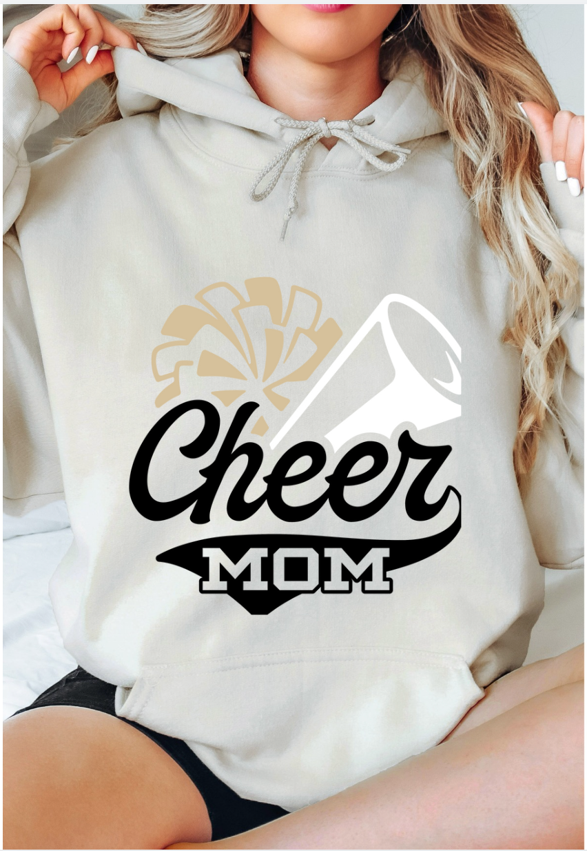 Cheer Mom with Optional Back Hoodie- Adult V2