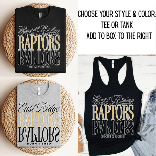 East Ridge Raptors Born & Bred - Youth - Tee or Tank
