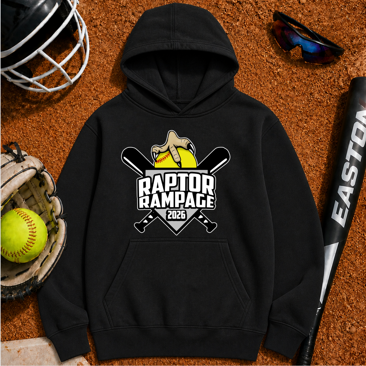 Raptor Rampage Adult Hoodie - Optional Back Design - PREORDER ONLY
