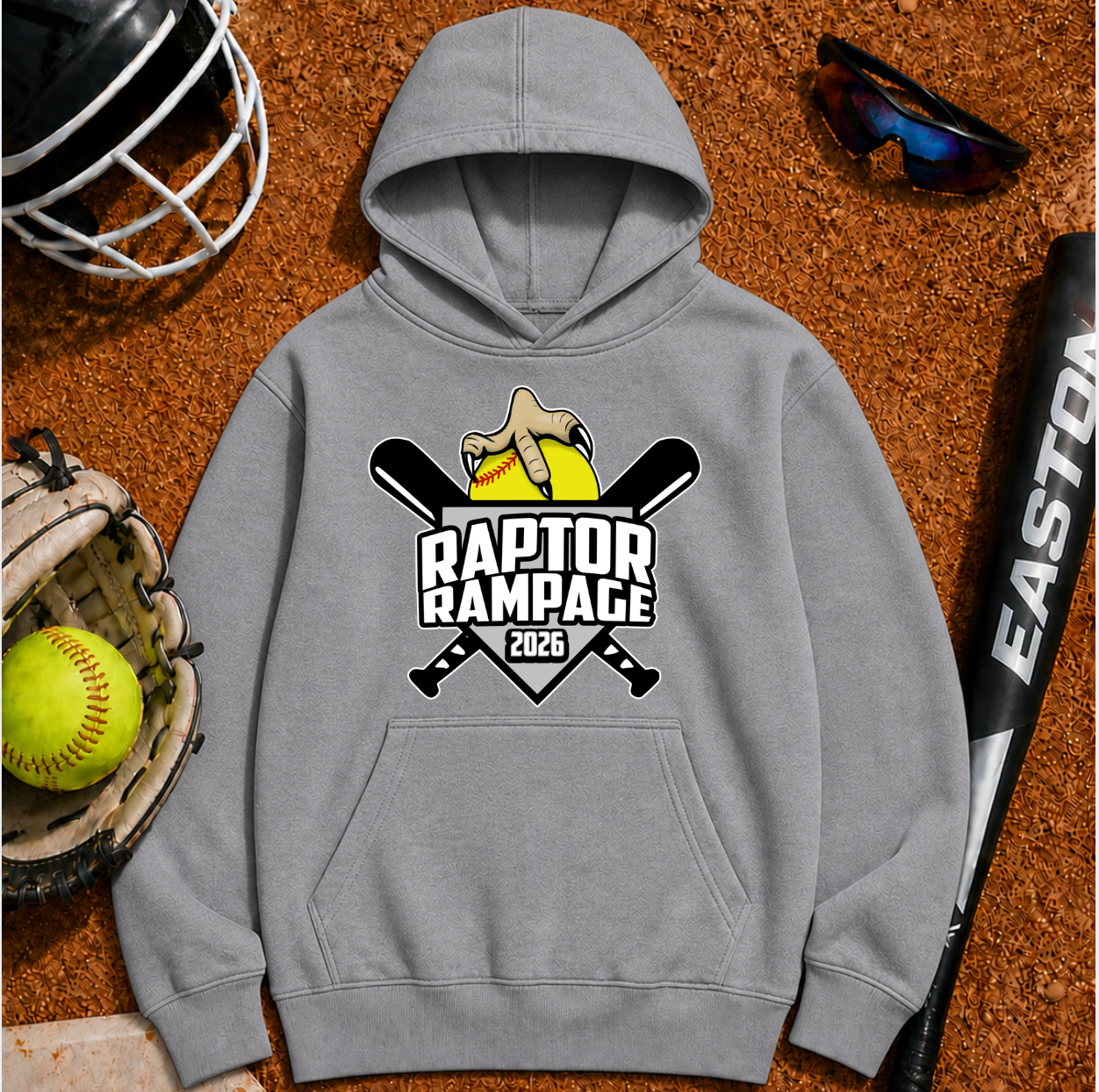 Raptor Rampage Youth Hoodie - Optional Back Design