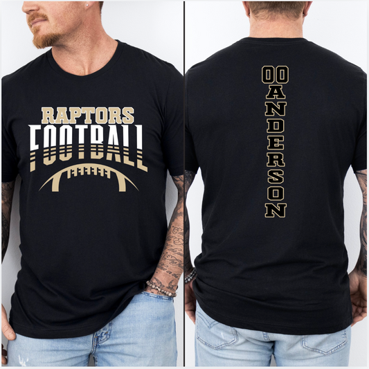 Custom Football Tee 2 w/Back Option