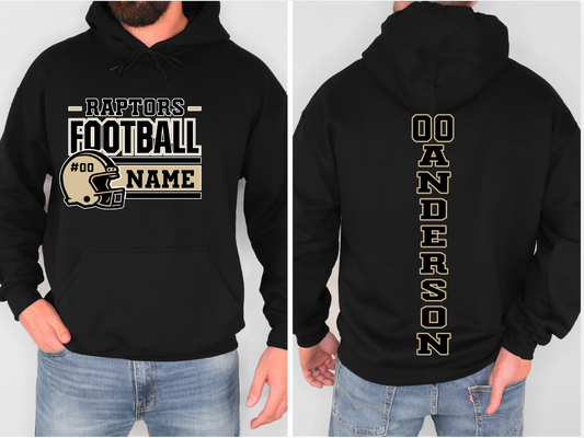 Custom Football Hoodie 1 w/Back and Sleeve Option