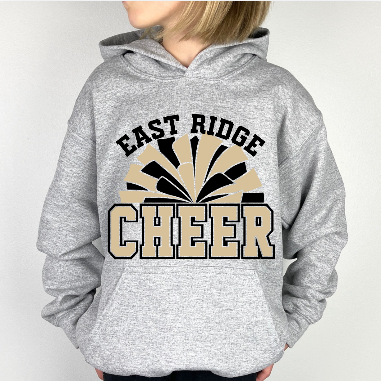 Cheer Pom Optional Back Design - Youth Hoodie