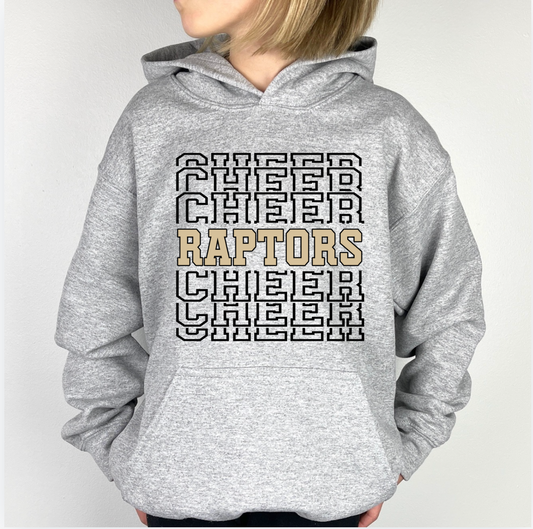 Cheer Stacked Optional Back Design - Youth Hoodie