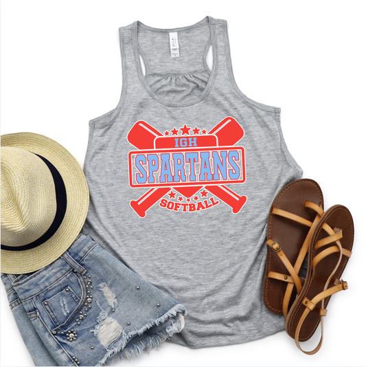 Spartans Softball Stars and Bats Tee or Tank