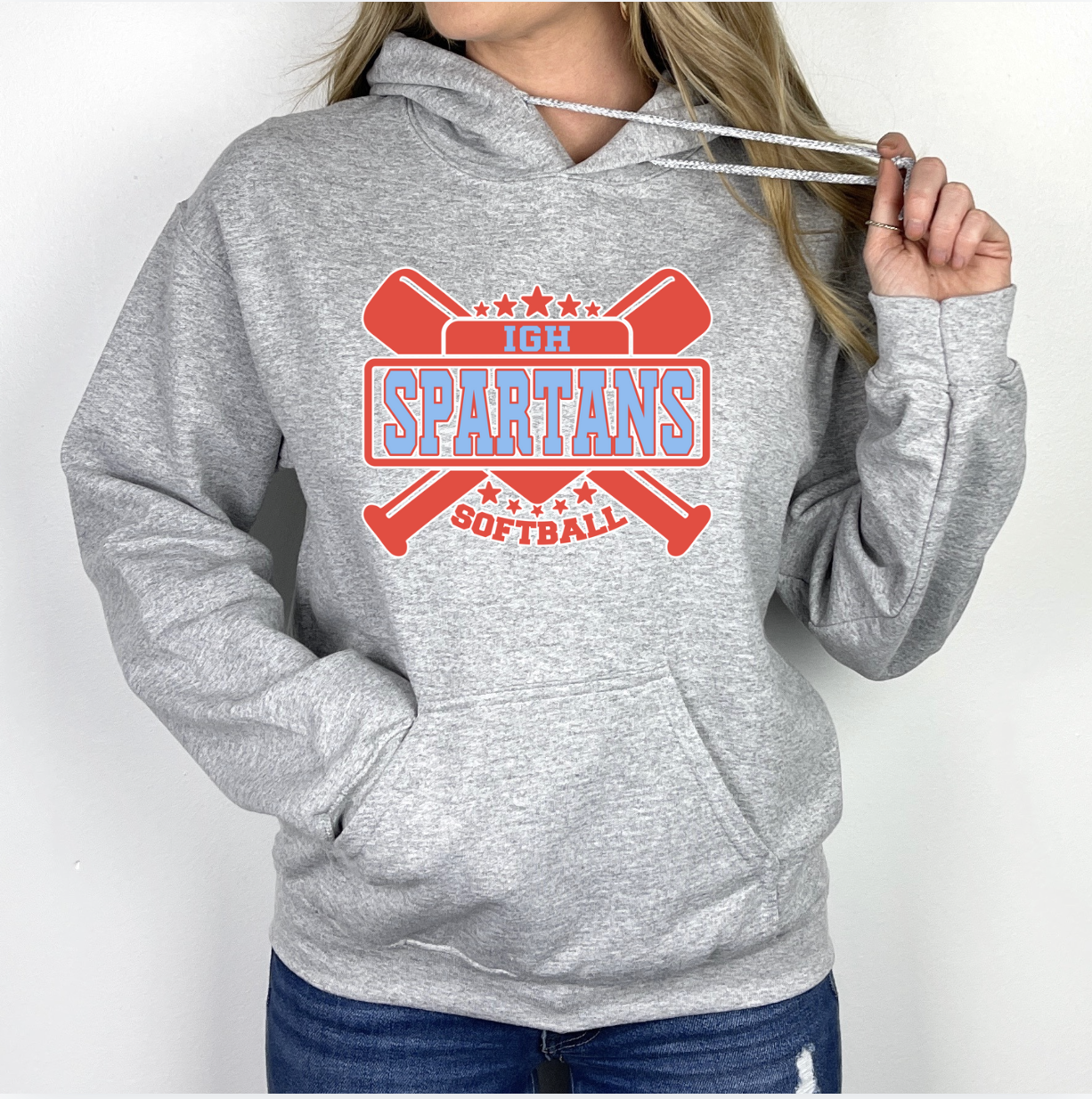 Spartans Softball Stars and Bats Hoodie