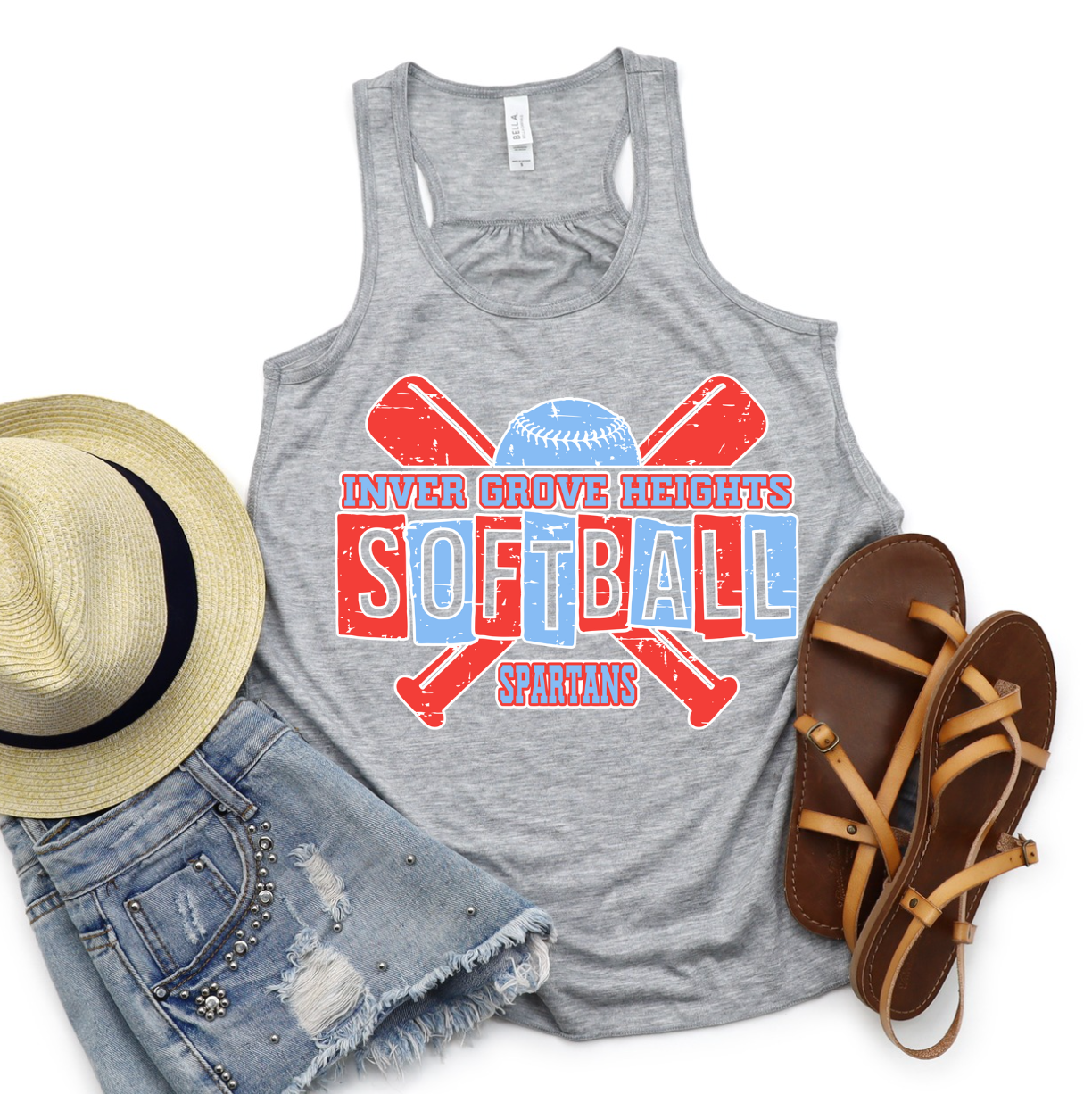 Spartans Softball Cross Bats Tee or Tank