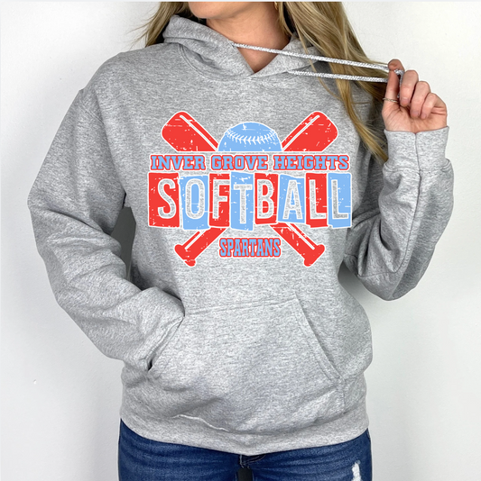 Spartans Softball Cross Bats Hoodie