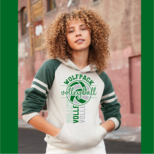 Wolfpack Vertical Hoodie - Varsity Hoodie - Adult
