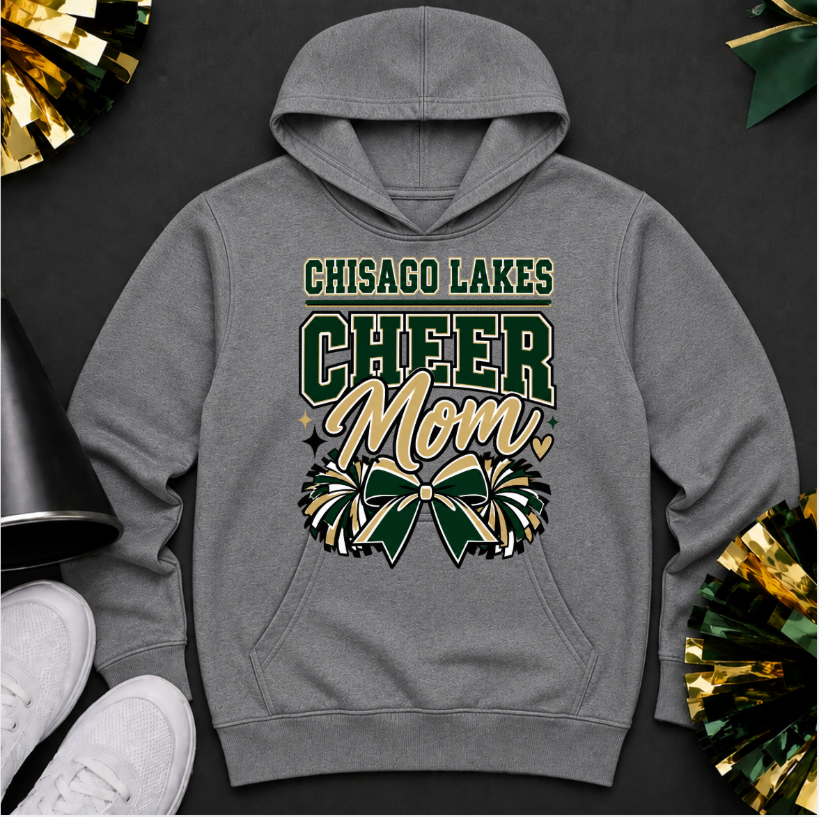 Chisago Lakes Cheer Mom Hoodie w/Optional Sleeve Design