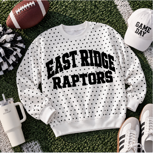 Polka-Dot Spirit Sweatshirt - East Ridge Raptors Black Design